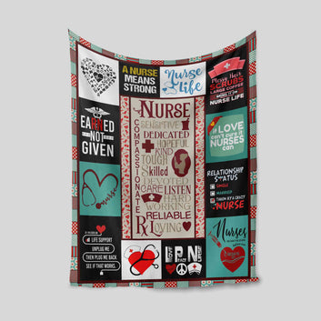 A Nurse Means Strong Blanket, Nurse Life Blanket, Nurse Blanket, Blanket For Nurse, Gift Blanket