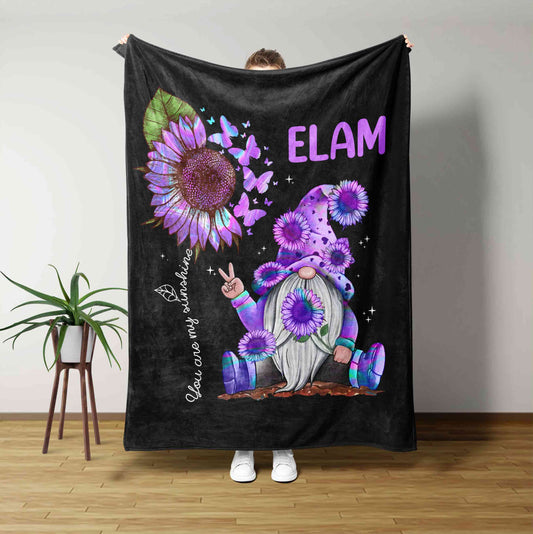 You Are My Sunshine Blanket, Gnome Blanket, Flower Blanket, Butterfly Blanket, Custom Name Blanket, Gift Blanket