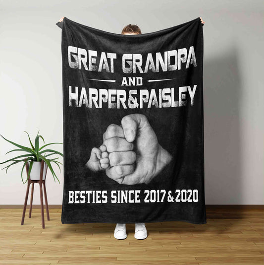 Great Grandpa Blanket, Grasp Blanket, Family Blanket, Custom Name Blanket, Gift Blanket