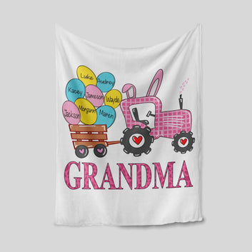 Grandma Blanket, Truck Blanket, Egg Blanket, Heart Blanket, Family Blanket, Custom Name Blanket, Gift Blanket