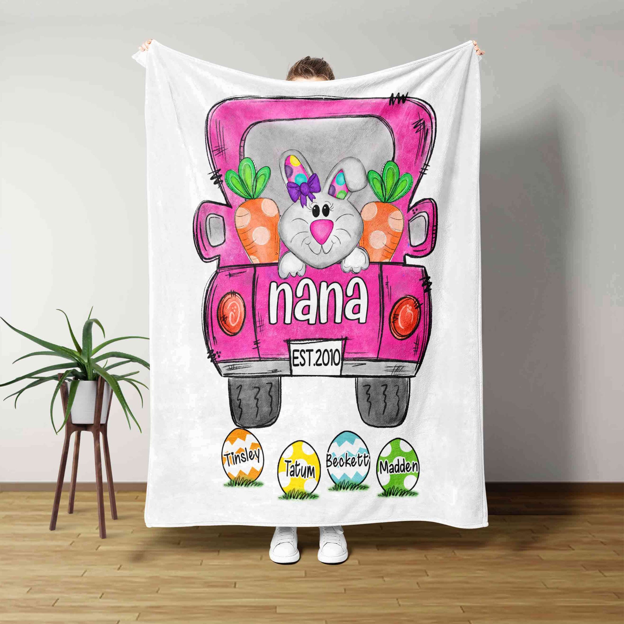 Nana Blanket, Rabbit Blanket, Carrot Blanket, Egg Blanket, Car Blanket, Custom Name Blanket, Gift Blanket