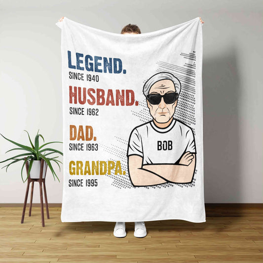 Husband Blanket, Dad Blanket, Grandpa Blanket, Family Blanket, Custom Name Blanket, Gift Blanket
