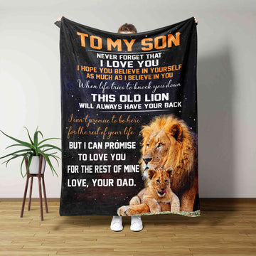 To My Son Blanket, Lion Blanket, Family Blanket, Custom Name Blanket, Gift Blanket