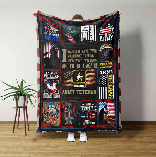 Us Army Veteran Blanket, American Flag Blanket, Veteran Blanket, Eagle Blanket, Gift Blanket
