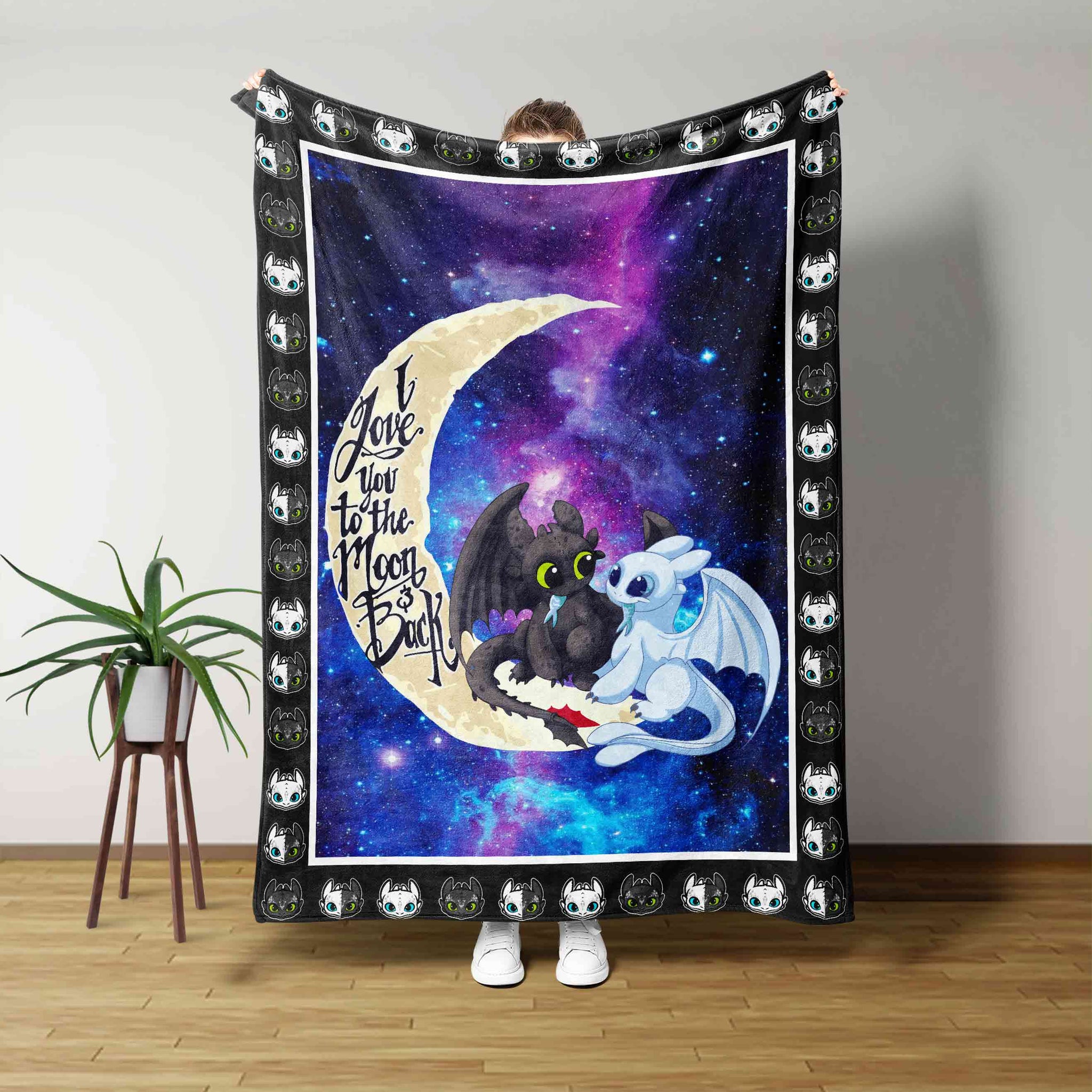 I Love You The Moon Blanket, The Night Fury Blanket, Moon Blanket, Gift Blanket