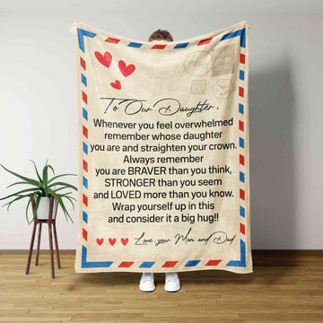 To Our Daughter Blanket, Letter Blanket, Personalized Text Blanket, Custom Name Blanket, Gift Blanket