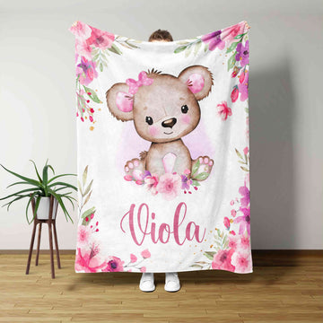 Custom Baby Blanket, Baby Blanket, Bear Blanket, Flower Blanket, Family Blanket, Blanket For Baby, Gift Blanket