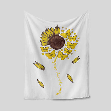 You Are My Sunshine Blanket, Sunflower Blanket, Custom Name Blanket, Gift Blanket