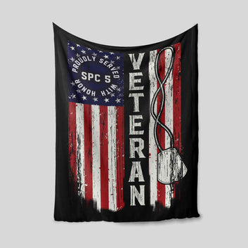 Proudly Served With Honor Blanket, Veteran Blanket, American Flag Blanket