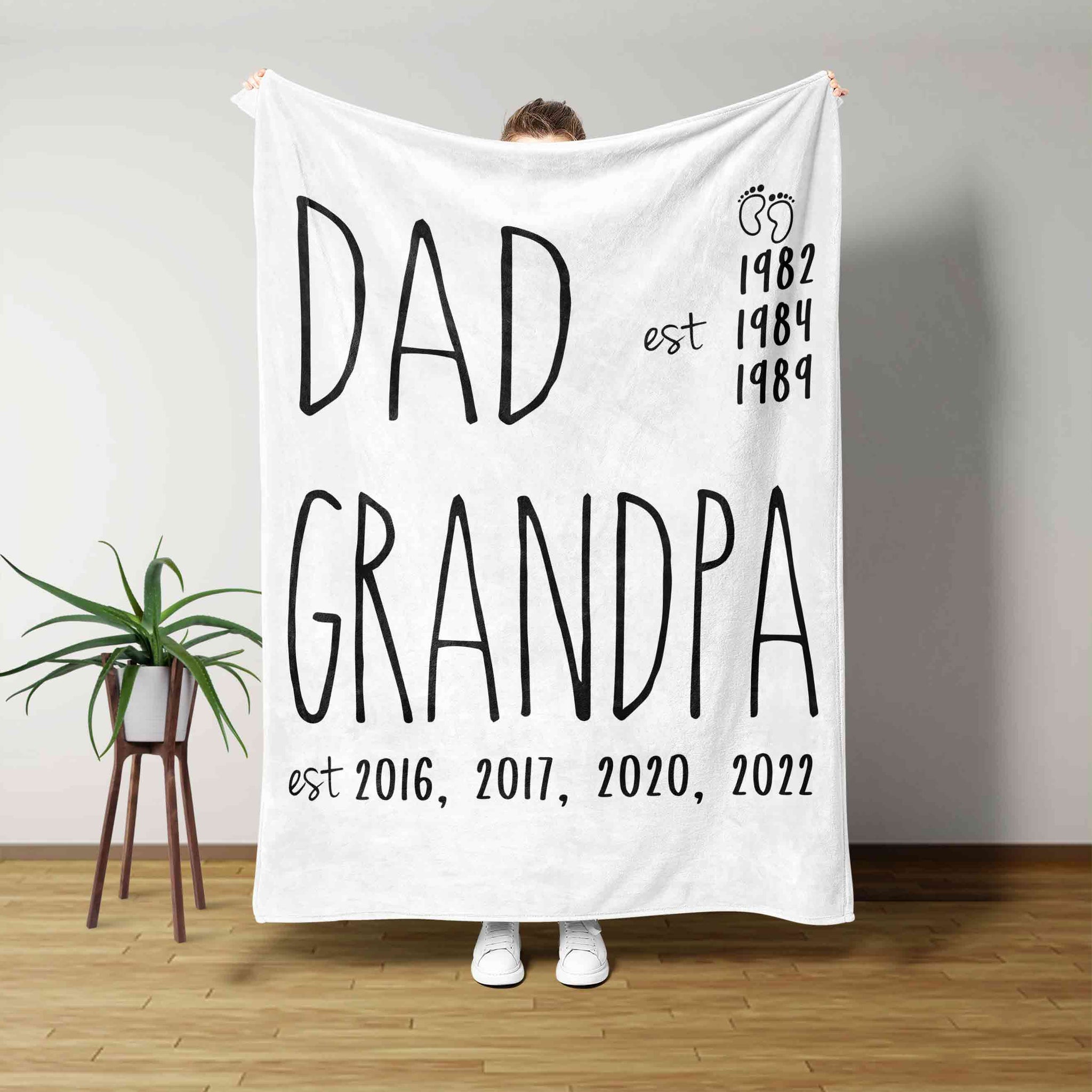 Dad Blanket, Grandpa Blanket, Family Blanket Custom Name Blanket, Gift Blanket