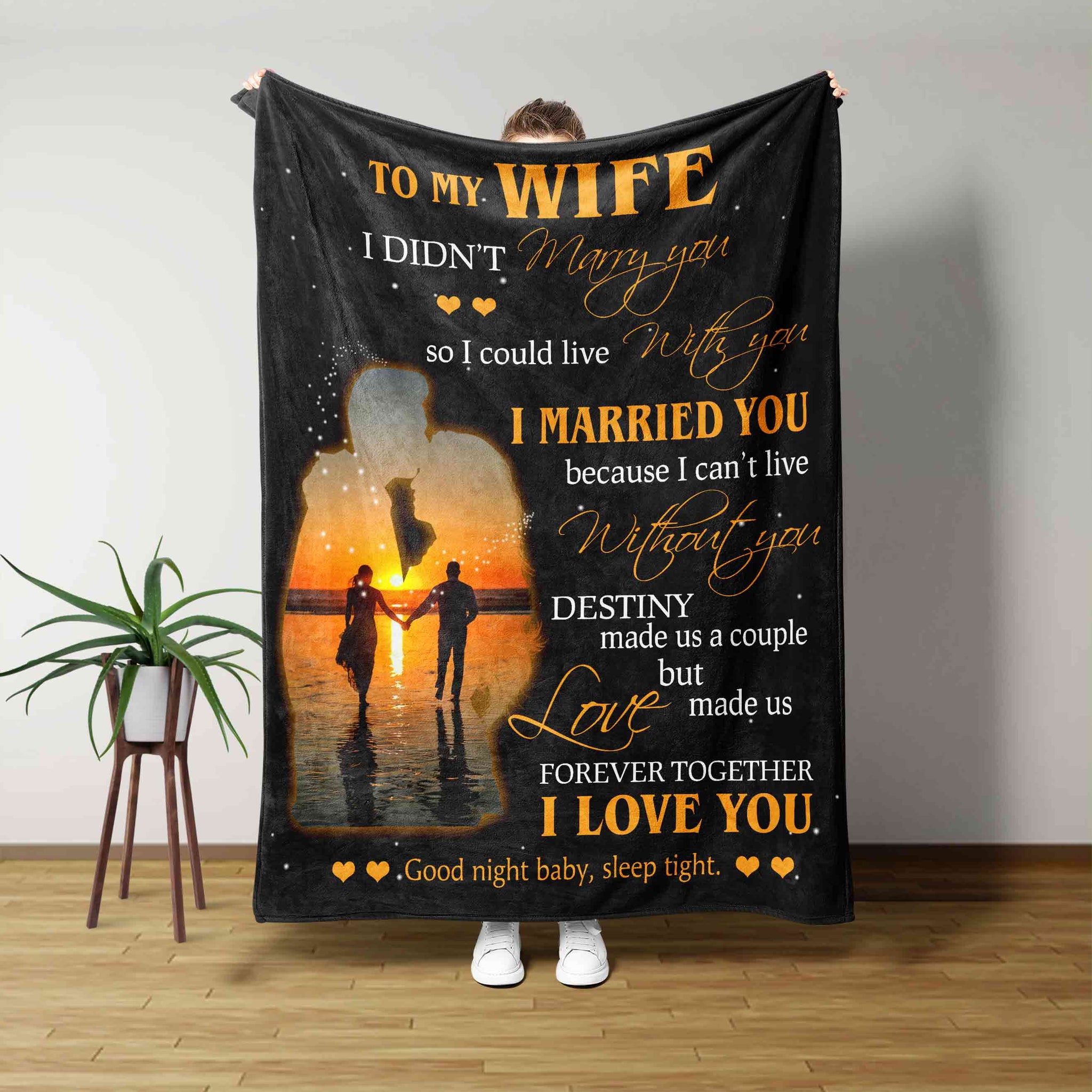 To My Wife Blanket, Sunset Blanket, Heart Blanket, Family Blanket, Custom Name Blanket