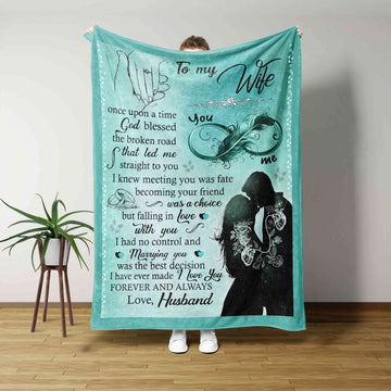To My Wife Blanket, Hand In Hand Blanket, Kiss Blanket, Custom Name Blanket, Gift Blanket