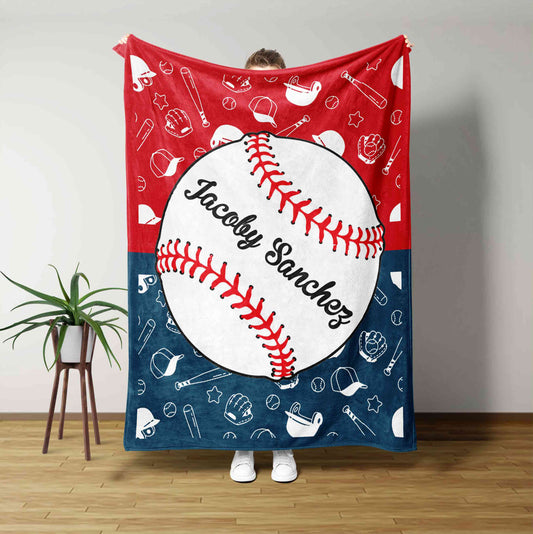 Personalized Name Blanket, Sports Blanket, Baseball Blanket, Family Blanket, Gift Blanket