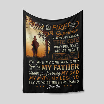 You Are The Superhero In My Life Blanket, Dad Blanket, Custom Name Blanket, Family Blanket, Gift Blanket