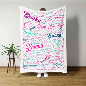 Personalized Name Blanket, Colorful Throw Blanket, Baby Blanket, Family Blanket, Blanket For Baby, Gift Blanket