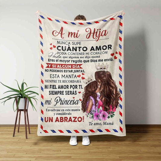 A Mi Hija Blanket, To My Daughter Blanket, Daughter Blanket, Mom Blanket, Flower Blanket, Custom Name Blanket