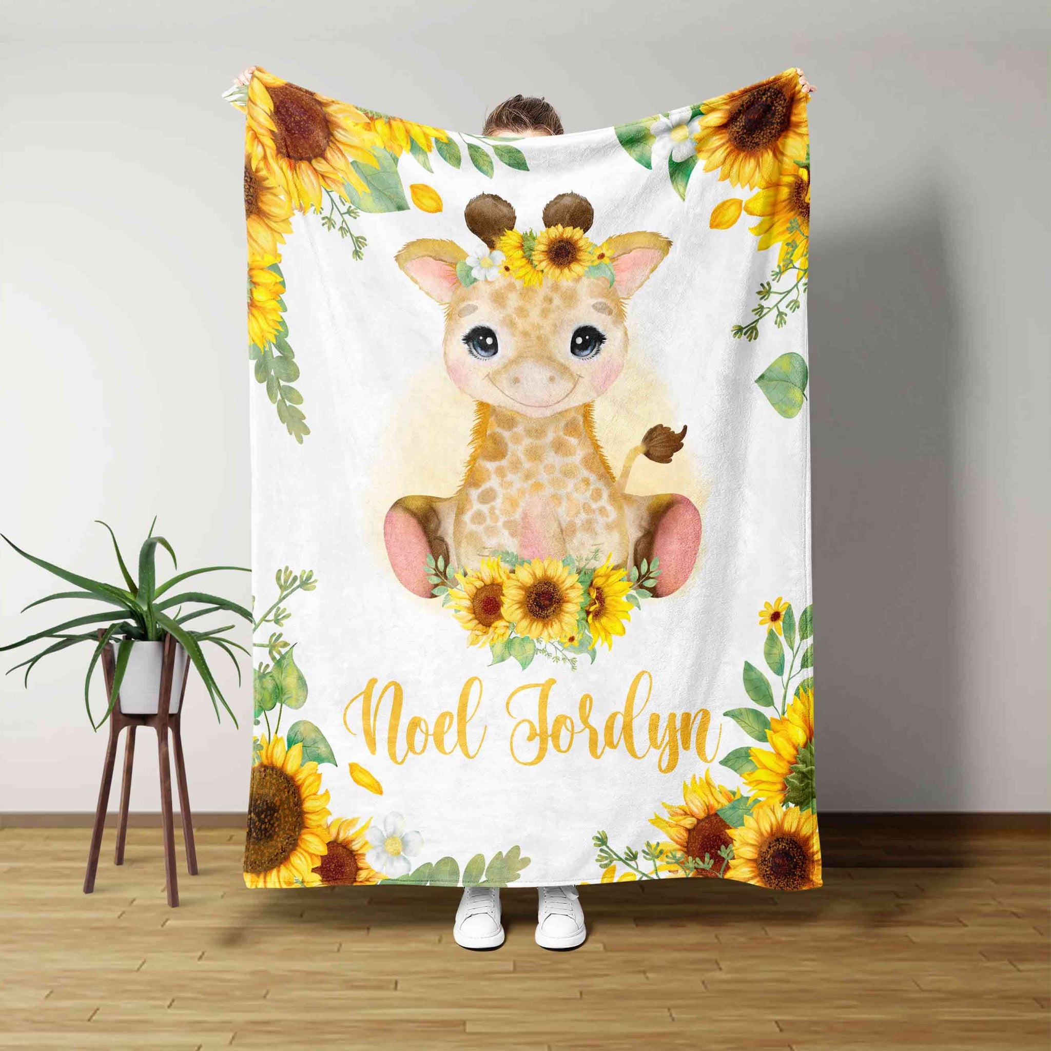 Custom Baby Blanket, Little Giraffe Blanket, Sunflower Blanket, Baby Blanket, Blanket For Baby, Gift Blanket