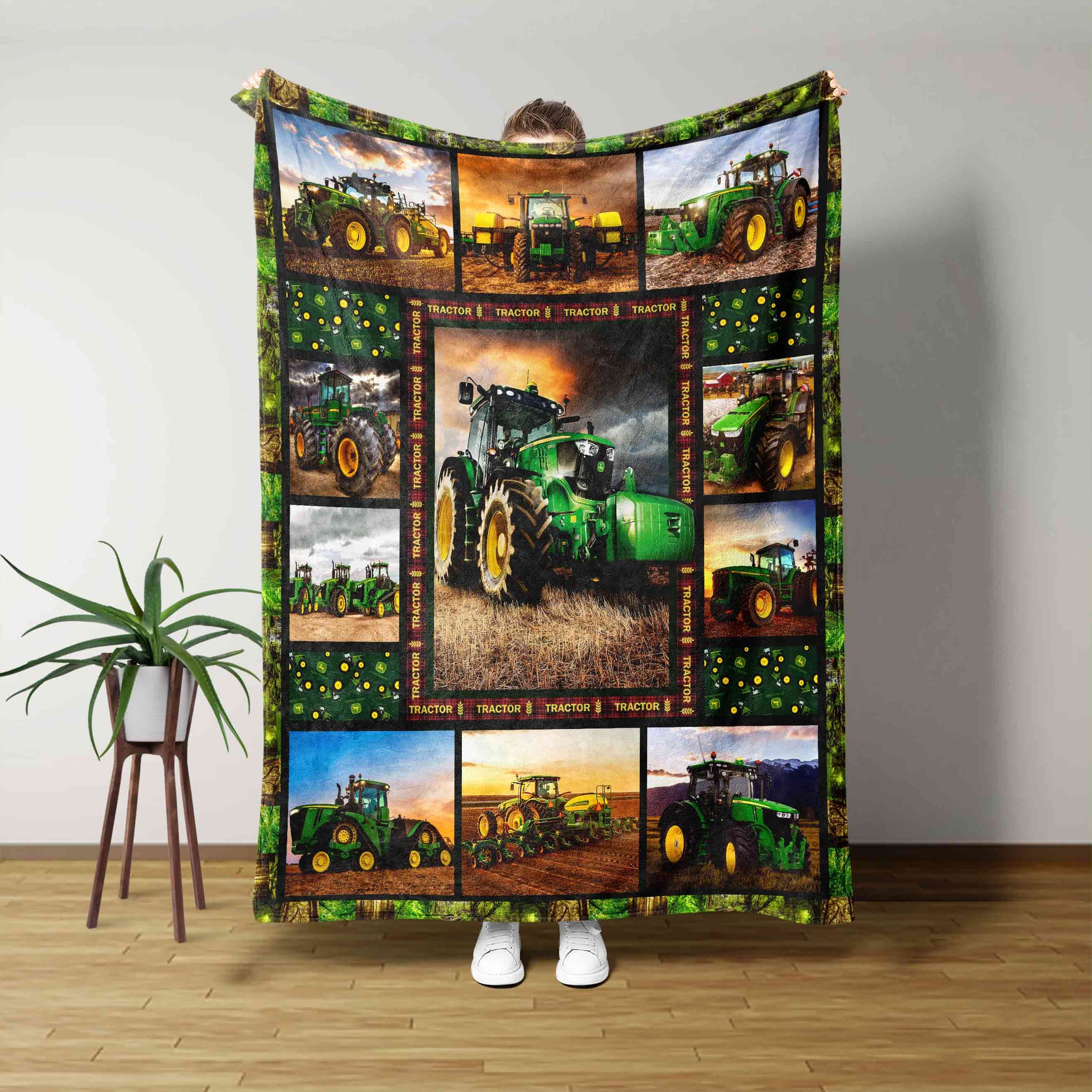 Tractor Blanket, Truck Blanket, Farm Blanket, Blanket For Farmer, Wall Art Blanket, Gift Blanket