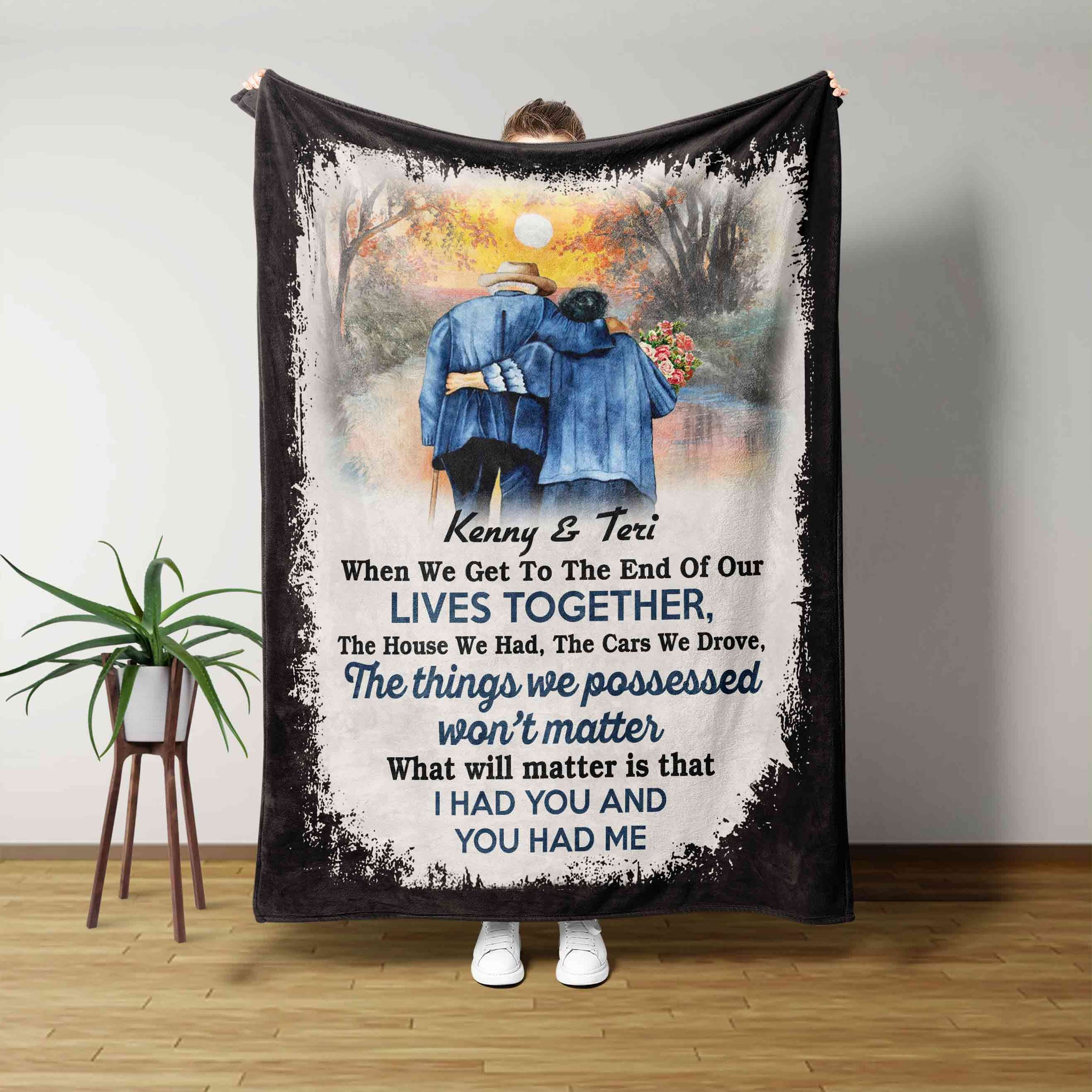 Personalized Name Blanket, When We Get To The End Of Our Together Blanket, Sunset Blanket, Flower Blanket, Gift Blanket