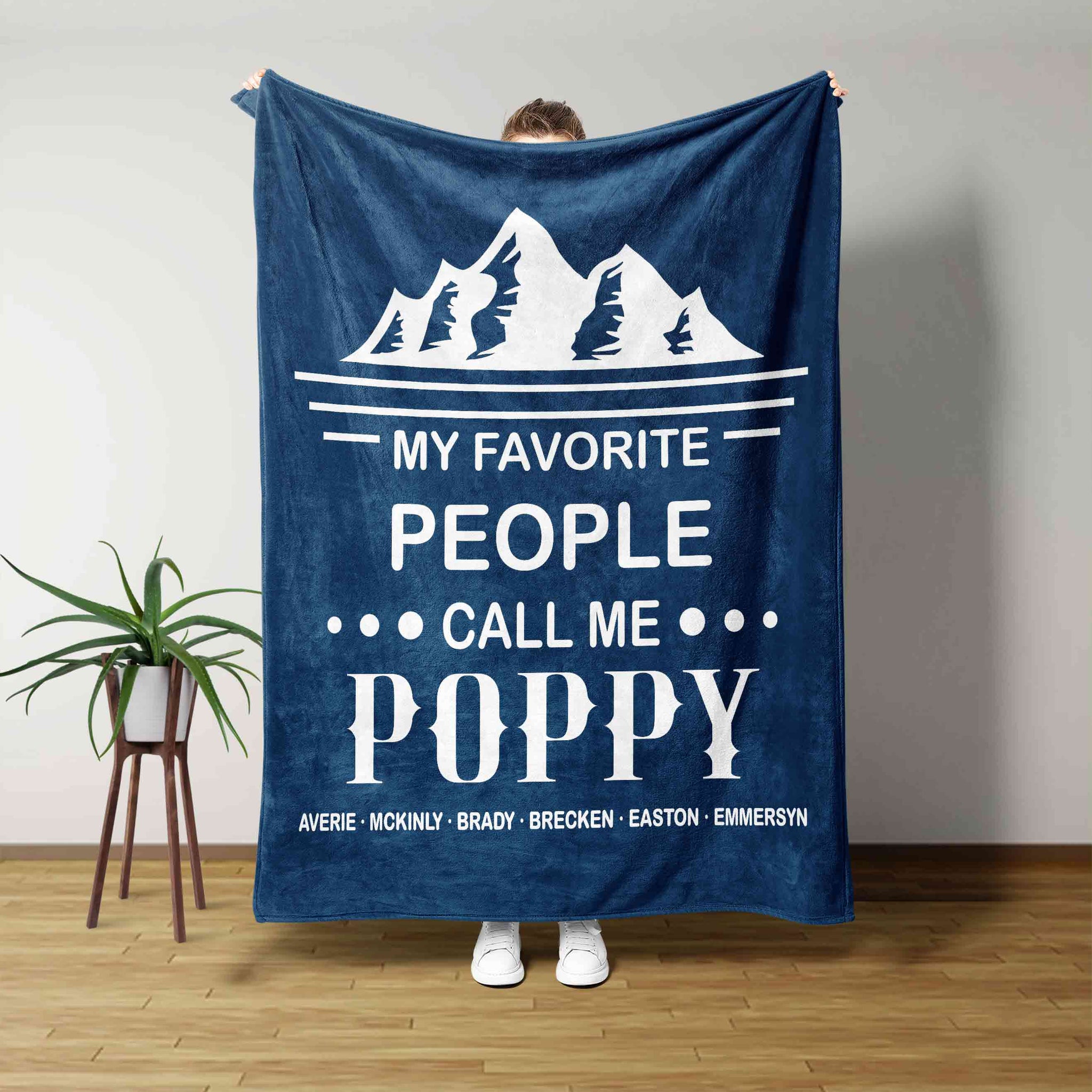 My Favorite People Call Me Poppy Blanket, Family Blanket, Custom Name Blanket, Gift Blanket