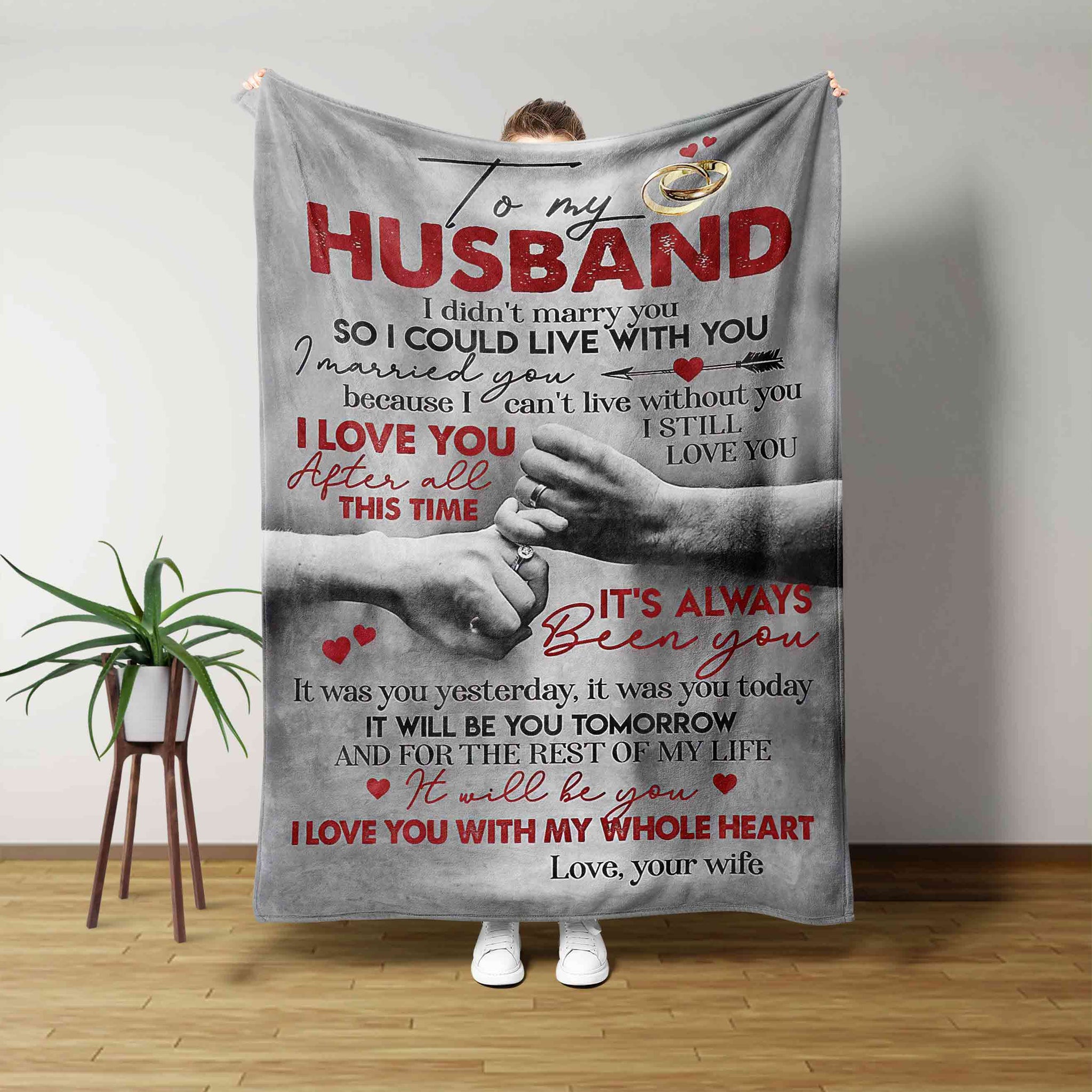 To My Husband Blanket, Wedding Ring Blanket, Family Blanket, Custom Name Blanket, Gift Blanket