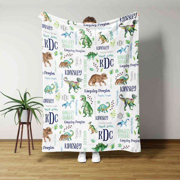 Custom Baby Blanket, Animal Blanket, Dinosaur Blanket, Baby Blanket, Family Blanket, Gift Blanket