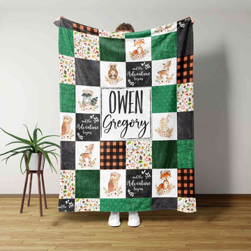 Custom Baby Blanket, Animal Blanket, Bear Blanket, Fox Blanket, Deer Blanket, Baby Blanket, Gift Blanket