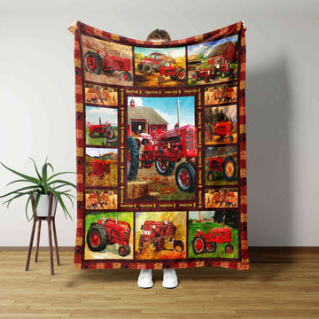 Tractor Blanket, Barn Blanket, Farm Blanket, Family Blanket, Blanket For Framer, Blanket For Gift