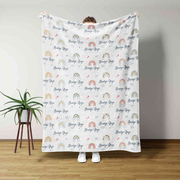 Custom Baby Blanket, Heart Blanket, Rainbow Blanket, Cloud Blanket, Family Blanket, Blanket For Baby, Gift Blanket