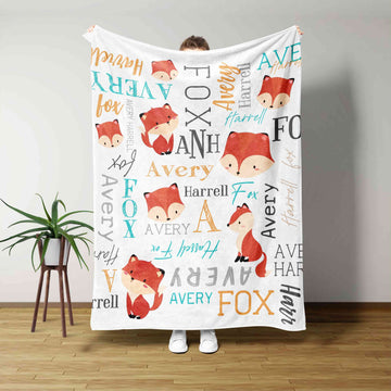 Custom Baby Blanket, Fox Blanket, Baby Blanket, Family Blanket, Gift Blanket, Blanket For Baby