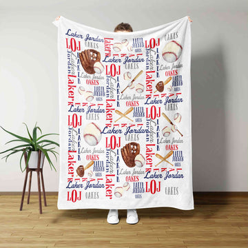 Custom Baby Blanket, Baseball Blanket, Baby Blanket, Sport Blanket, Family Blanket, Gift Blanket
