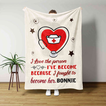 I Love The Person Blanket, Nurse Blanket, Custom Name Blanket, Blanket For Nurse, Family Blanket, Gift Blanket