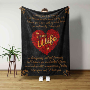 To My Wife Blanket, Heart Blanket, Butterfly Blanket, Custom Name Blanket, Family Blanket, Gift Blanket