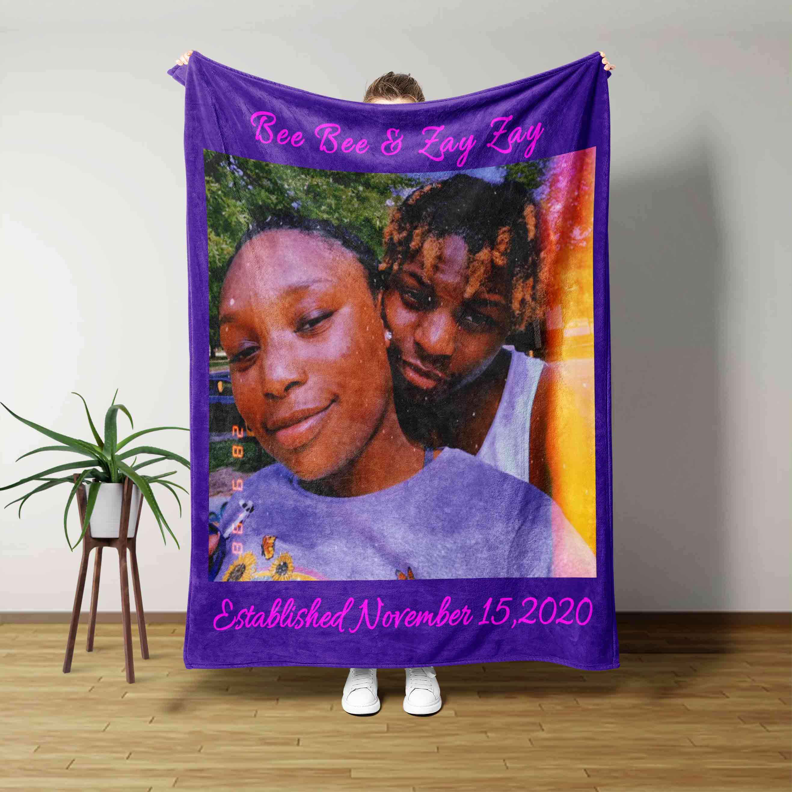 Personalized family blanket hot sale