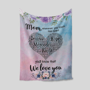You'll Know That We Love You Blanket, Mom Blanket, Heart Blanket, Flower Blanket, Custom Name Blanket, Gift Blanket