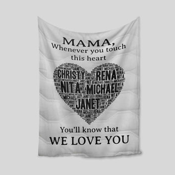 You'll Know That We Love You Blanket, Mama Blanket, Heart Blanket, Custom Name Blanket, Gift Blanket