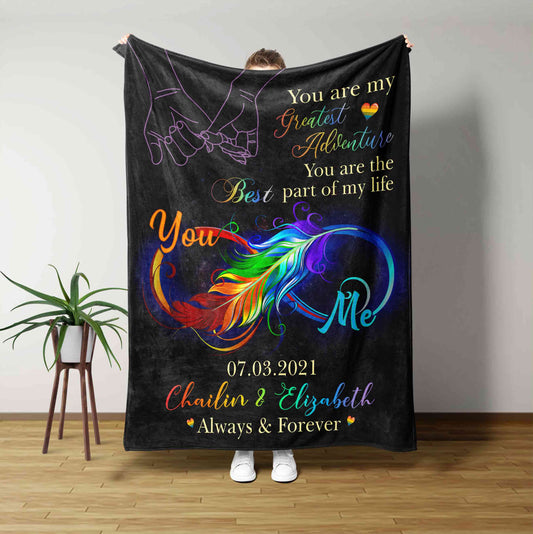 You Are The Best Part Of My Life Blanket, Couple Blanket, Custom Name Blanket, Family Blanket, Gift Blanket