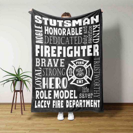 Firefighter Blanket, Stutsman Blanket, Life Saver Blanket, Blanket For Firefighter, Family Blanket, Gift Blanket