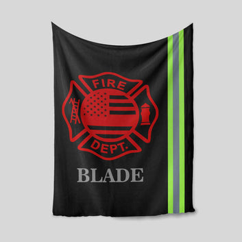 Personalized Name Blanket, Firefighter Blanket, American Flag Blanket, Family Blanket, Gift Blanket