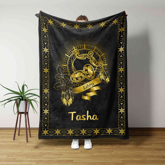 Zodiac Blanket, Libra Blanket, Custom Name Blanket, Family Blanket, Gift Blanket