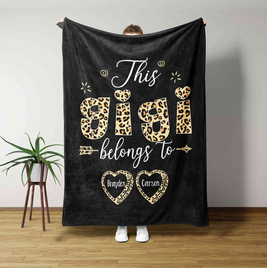 This Gigi Belongs To Blanket, Heart Blanket, Custom Name Blanket,, Family Blanket, Gift Blanket