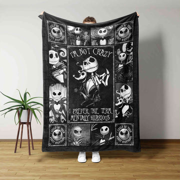 I'm Not Crazy Blanket, Horror Blanket, Halloween Blanket, Blanket For Halloween, Gift Blanket