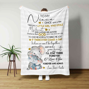 To My Niece Blanket, Elephant Blanket, Custom Name Blanket, Family Blanket, Blanket For Baby