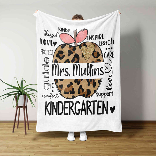 Personalized Name Blanket, Apple Blanket, Kindergarten Blanket, Custom Name Blanket, School Blanket, Gift Blanket