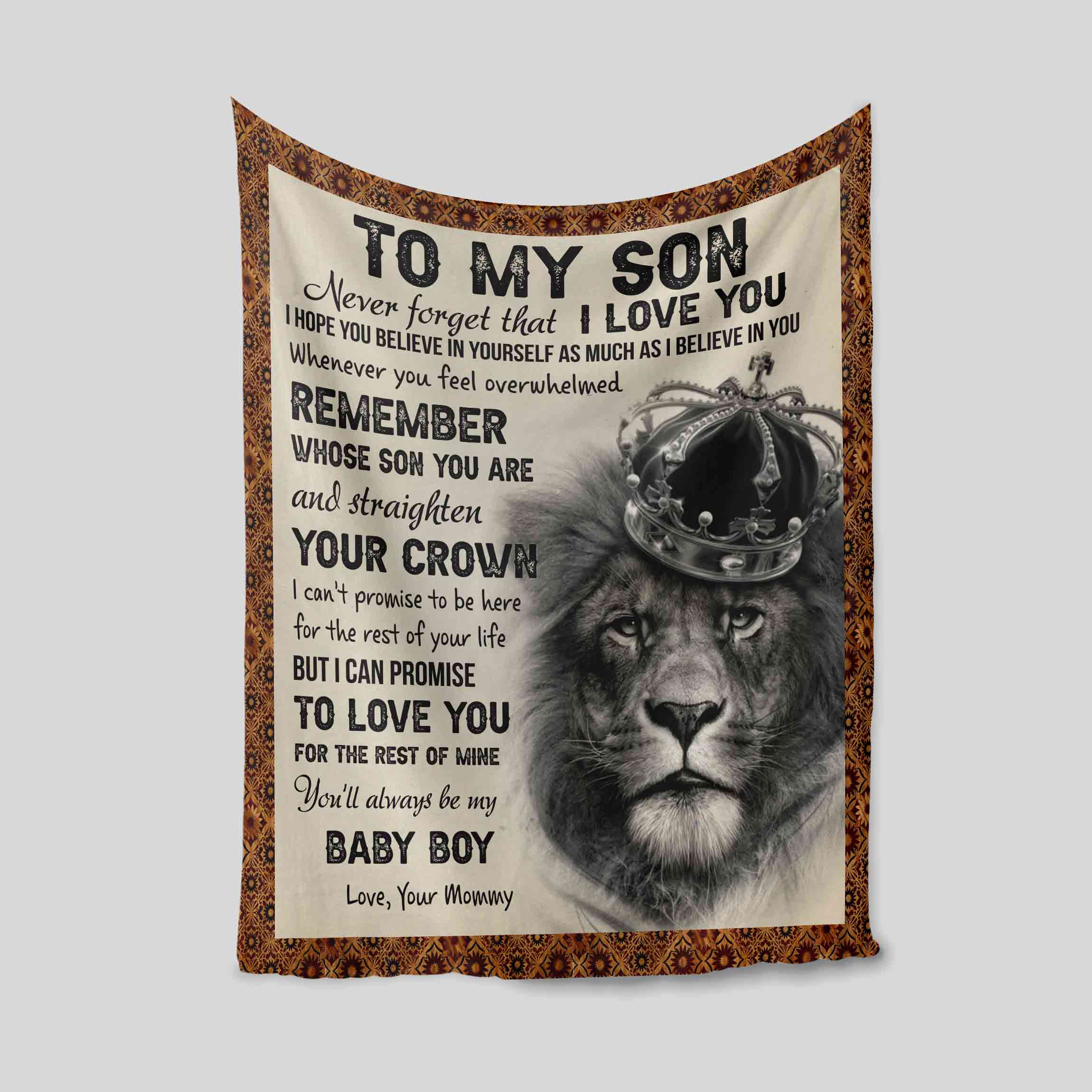 To My Son Blanket Lion Blanket Family Blanket Custom Name Blanket