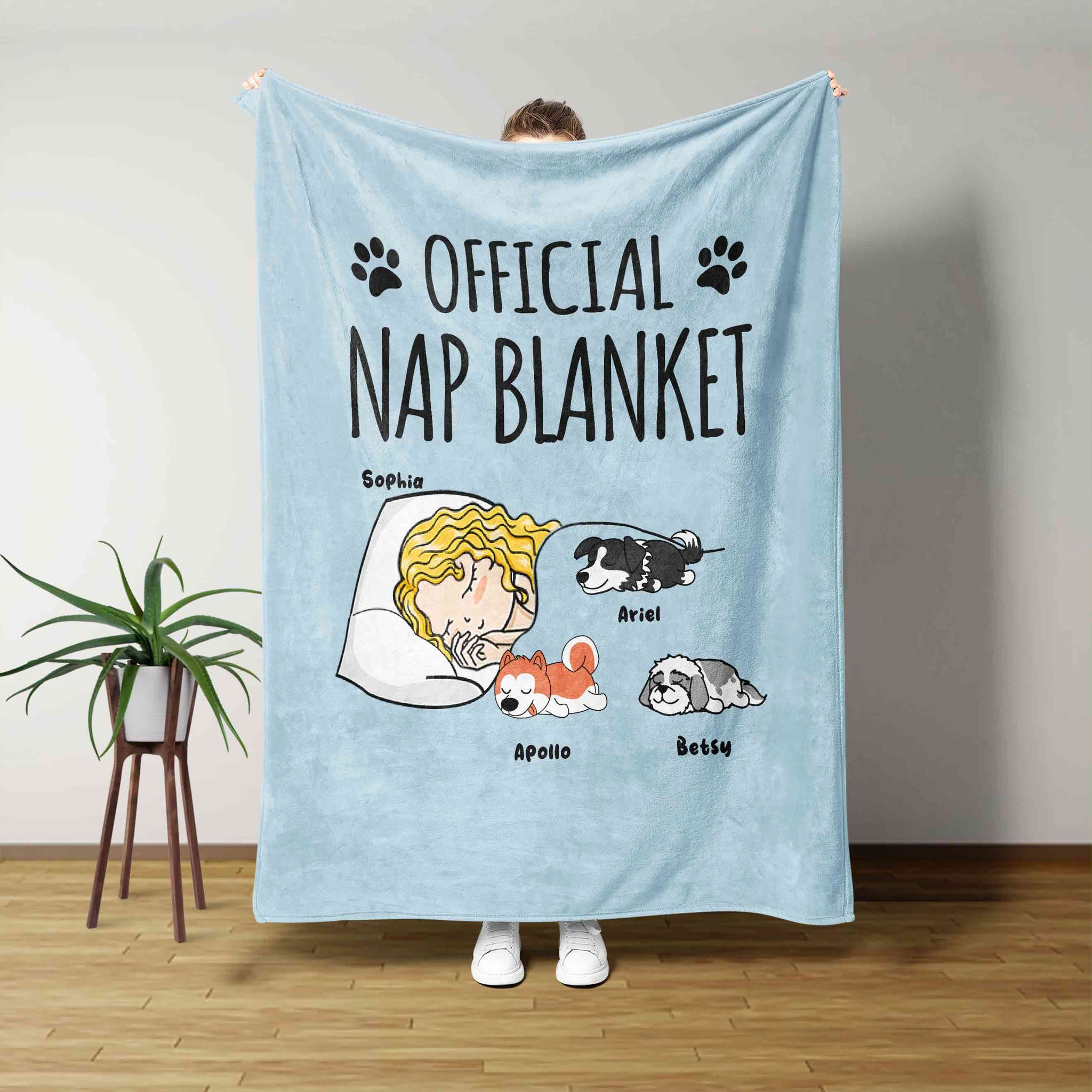 Official Nap Blanket, Dog Sleep Blanket, Pet Blanket, Paw Blanket, Dog Blanket, Custom Name Blanket, Family Blanket