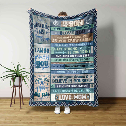 To My Son Blanket, Personalized Name Blanket, Blanket For Son, Blanket For Daughter, Gift Blanket, Family Blanket