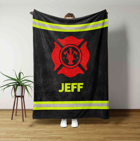 Personalized Name Blankets, Firefighter Blanket, Blanket For Firefighter, Family Blanket, Gift Blanket