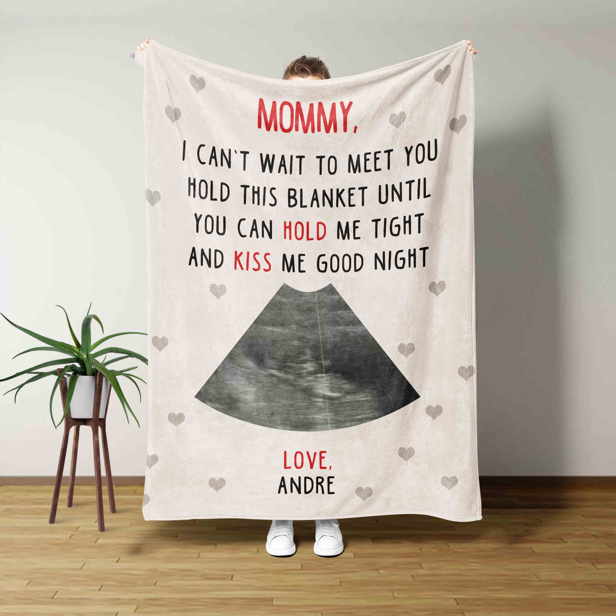 Mommy To Be Gift From Bump Blanket, New Mom Blanket, Personalized Baby Ultrasound Blanket, Mothers Day Blanket, Pregnancy Gift Blanket