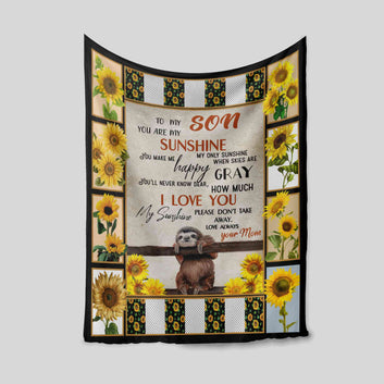 You Are My Sunshine Blanket, Personalized Name Blanket, Sloth Blanket, Sunflower Blanket, Gift Blanket, Family Blanket